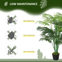 Outsunny 125cm/4FT Artificial Palm Plant Decorative Tree with Nursery Pot, Fake Plastic Indoor Home Office Décor, Green(m-6)