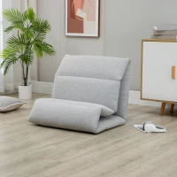 HOMCOM Bodensessel, Gästematratze, Leinenoptik, atmungsaktive Obermaterial, Hellgrau(m-10)