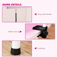 PawHut 32" Foldable Dog Grooming Table Pet Drying Beauty Table Adjustable Fixed Arm Rubber Top, Pink(m-8)