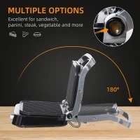 HOMCOM Health Grill & Panini Press, 2100W Electric Non-stick Grill with 180° Flat Open, Drip Tray, Removable Plate, Floating Hinges and 8 Automatic Settings(m-7)