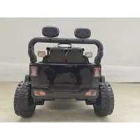 AIYAPLAY Elektro-Kinderauto 12V, Elektrischer Kinder-Buggy, 2-4 km/h, 2 Motoren, Fernbedienung, Lithium-Batterie, Schwarz(m-2)