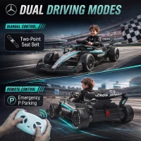 AIYAPLAY Licensed Mercedes-AMG PETRONAS F1 12V Electric Go Kart for Kids with Remote, Rear Suspension, Soft Start and 3 Speeds(m-6)