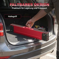 HOMCOM 2er Set Arbeitsbock bis 1160 kg klappbar Sägebock 7-fach höhenverstellbar 64-81 cm Gerüstbock aus Metall mit Griff Rot(m-6)