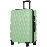 HOMCOM 77cm 98L Suitcase, Lightweight ABS Hard Shell Carry On Luggage with TSA Lock, Spinner Wheels, Telescopic Handle, Green(m-14)