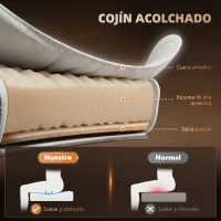 Vinsetto Cadeira de Escritório com 7 Pontos de Massagem com Apoio para os Pés Retrátil, Altura Ajustável, Comando Remoto e Tecido PU Branco(m-6)