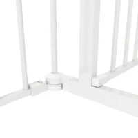 PawHut Barrière pour chien en acier à 3 panneaux pliante double verrouillage et porte intégrée pour porte et escalier blanc(m-13)