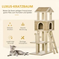 Pawhut kattenboom 130H cm klimboom met kattengrot speelballen(m-4)