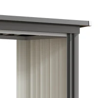 Outsunny 2-in-1 Brandhoutrek voor Buiten van Verzinkt Staal, 235 x 67 x 149 cm, met Gereedschapskast en Schuin Dak, Donkergrijs(m-10)