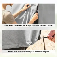 Outsunny Capa para Móveis de Jardim Capa Protetora para Baloiços de Exterior com Fecho de Correr 177x114x152 cm Cinzento(m-4)
