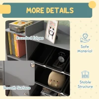 AIYAPLAY Toy Storage Unit with 8 Removable Bins, Storage Shelves, Cabinet, Grey(m-6)