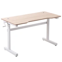 Vinsetto Secretária de Pé com Altura Ajustável a Manivela e Bancada de Carbono Secretária Elevatória para Escritório Estúdio Sala de Estar Carga Máxima 150kg 120x60x72-117cm Madeira e Branco(m-11)