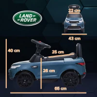 AIYAPLAY Elektro Kinderauto 6V, Land Rover, Fahr-/Schiebemodus, Scheinwerfer, Musik, Hellblau(m-3)