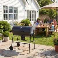Outsunny Steel Charcoal BBQ, with Ash Catcher and Warming Rack(m-8)