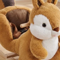 AIYAPLAY Dondolo per Bambini 1-3 Anni a Scoiattolo in Peluche, Suoni, Cintura di Sicurezza, Marrone(m-8)