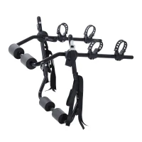 HOMCOM Porte-vélo pour 2 vélos - installation sur hayon - 6 sangles de sécurité - pliable - acier noir(m-1)