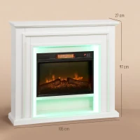 HOMCOM 4777 BTU Multicolour LED Electric Fireplace - White(m-3)