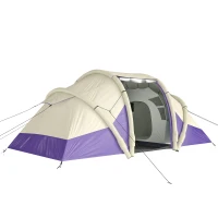 Outsunny Inflatable Tent 2 Bedroom Tunnel Design Windproof Air Tent with Carry Bag for 4 Person(m-11)