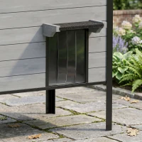 PawHut Weerbestendig kattenhuis met opklapbaar dak en uitneembare bodem, ingang voor 1-2 katten tot 12 kg, 85x55x70 cm, lichtgrijs(m-12)