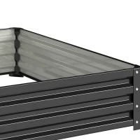 Outsunny Bedplantenbak met stalen kast grijs 120 x 120 x 30 cm(m-10)