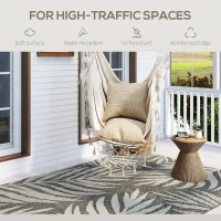 HOMCOM UV Resistant Indoor & Outdoor Area Rug, Easy-Cleaning Machine Washable Rug for Patio, Garden, Kitchen, Bathroom or Living Room, 230 x 160 cm, Grey(m-5)