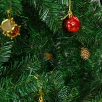 HOMCOM Árvore de Natal Artificial 210cm Ignífugo com 1036 Ramos 53 Decorações Folhas de PVC e Suporte Metálico Verde(m-8)