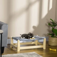 PawHut Cama Elevada para Cães Cama Elevada para Animais de Estimação Pequenos e Médios com Almofada Lavável Carga Máxima 15kg para Interior Exterior 90x50x28cm Cinza(m-10)