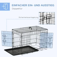 PawHut transportkooi transportbox draadkooi hondenbox kooi metaal inklapbaar(m-4)