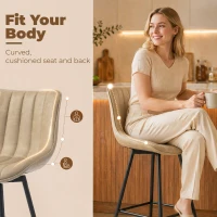 HOMCOM Set of 2 PU Leather Swivel Bar Stools - Light Brown(m-6)