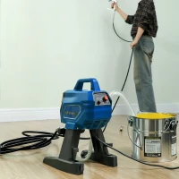 HOMCOM Airless Paint Sprayer, Thinning-Free Electric Paint Spray Gun for Walls, Fences & DIY Projects, 200 Bar High Pressure, 1.5L/min Flow Rate, 7.5m Hose, Indoor & Outdoor Use, Dark Blue(m-10)