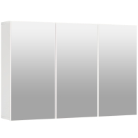 HOMCOM Badkamerspiegelkast, Badkast met 3 Spiegels, Wandmontage, 90 x 15,5 x 60 cm, Spaanplaat, Wit