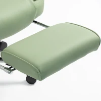 HOMCOM Executive Office Chair, PU Big and Tall Office Chair 180 kg with Wide Seat, Reclining, Lumbar Support, Light Green(m-11)