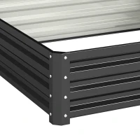 Outsunny Bedplantenbak met stalen kast grijs 120 x 120 x 30 cm(m-11)