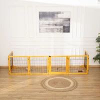 PawHut Barrière de sécurité pour chien barrière pliable à 6 panneaux avec pieds amovibles 432 x 36 x 70 cm jaune(m-10)