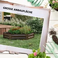 Outsunny Plantenbak Tuinbak Kruidenbak, weerbestendig, open bodem, 113 x 98 x 30 cm, Donkerbruin(m-4)