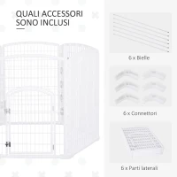 PawHut Recinto per Animali Domestici Animali Domestici PP Ф135 x 95A cm Bianco(m-6)
