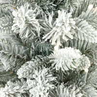 HOMCOM Kunstkerstboom 90 cm met 50 leds, 240 takpunten, sneeuwlook en voet van magnesiumoxide(m-12)