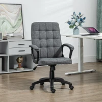Vinsetto Silla de Escritorio Giratorio con Altura Ajustable y Reposabrazos Estilo Moderno 59x63x96-105,5 cm Gris Oscuro(m-10)