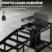 HOMCOM 2-delige hydraulische oprijramp, verstelbaar, draagkracht 3.000 kg, voor banden tot 23 cm(m-4)