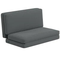 HOMCOM 3-in-1 faltbarer Relaxsessel, Gästematratze, teilbar, 138 cm breit, Dunkelgrau(m-11)