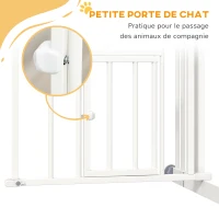 PawHut Barrière de sécurité animaux chien porte fermeture automatique sans perçage de 74 à 80 cm acier noir(m-8)