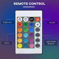 HOMCOM RGB Floor Lamp, Dimmable Corner Lamp with Remote Control & 16 Colours Effects, LED Modern Mood Lighting for Living Room Bedroom Gaming Room, Max Power 5W(m-5)