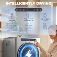 HOMCOM 5 kg Compact 40-60℃  Tumble Dryer - Silver Tone(m-4)