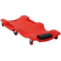 DURHAND Montage-Rollbrett met Hoofdsteun, Gereedschapsbakje, Oliebestendig, tot 120 kg, 100x48x12 cm, Rood(m-1)