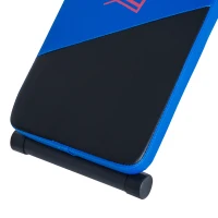 HOMCOM Banco de Abdominales Multifuncional Banco de Sentadillas con Soporte para Piernas Ajustable en Altura para Entrenamiento en Hogar Oficina 144x47x51-63 cm Negro y Azul(m-7)