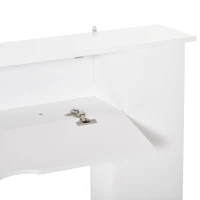 HOMCOM Cornice per Camino in Legno MDF con Armadietti Laterali, 107x18x100 cm, Bianco(m-9)