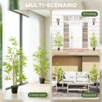 Outsunny Artificial Ficus Tree, with Weighted Plant Pot - Green(m-4)