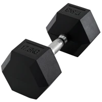 HOMCOM Kurzhantel, 17,5 kg Hantel, Hantel, Gewicht, Anti-Rutsch-Griff, Schwarz + Silber(m-12)