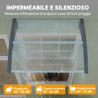 Outsunny Tettoia in Policarbonato Anti-UV da Esterno per Porte e Finestre da 100x80 cm(m-5)
