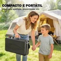 Outsunny Grelhador a Gás Portátil 2 em 1 Propano 7 kW de Mesa ou de Pé com Chapa Grande Pés Removíveis Preto(m-8)