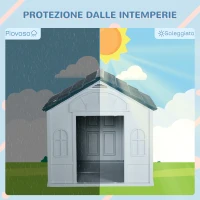 PawHut Cuccia per Cani di Taglia Media e Grande max 30kg in PP Impermeabile, 84.2x98.2x82 cm, Blu(m-4)